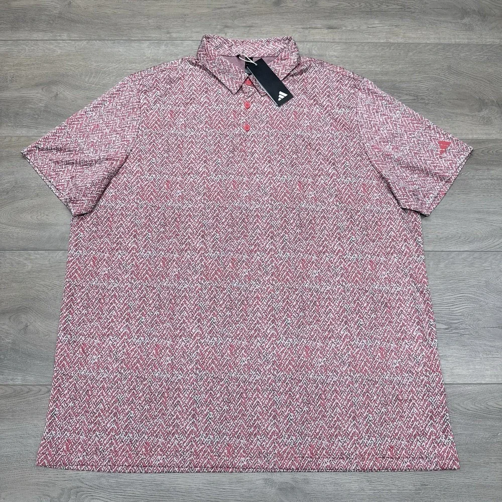 NWT Adidas Fairway JQ Polo Preloved Scarlet Men's Sz 2XL Golf‎ Preppy